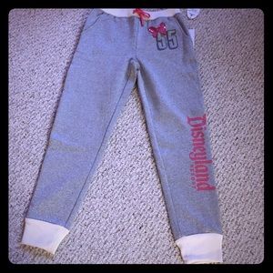 New NWT Disney kids L sweatpants metallic gray